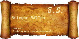 Brieger Sára névjegykártya