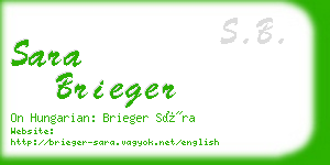 sara brieger business card